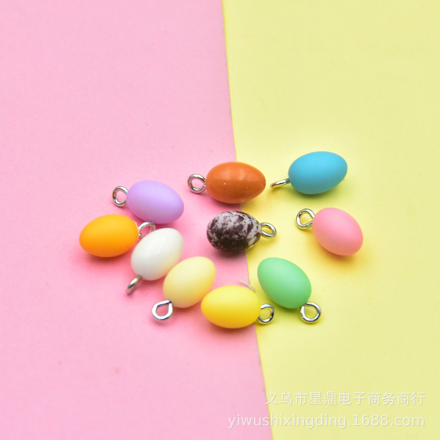 Food and play resin quail egg earrings pendant simulation egg goose egg necklace luggage pendant DIY jewelry accessories