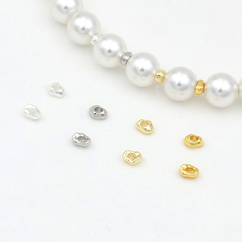 18k gold-plated color-retaining irregular small pebbles baroque silver fragments spacer beads DIY bracelet accessories D93 18k gold-plated color-retaining irregular small pebbles baroque silver fragments spacer beads DIY bracelet accessories D93