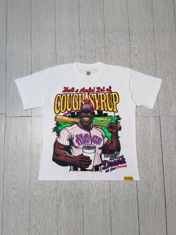 国境を越えた高品質THAT'S A AWFUL LOT OF COUGH SYRUP咳止めシロップ純綿Tシャツ|undefined