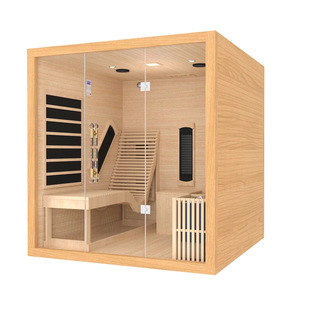 Chinese factory hemlock/sequoia traditional combination far infrared and steam sauna room