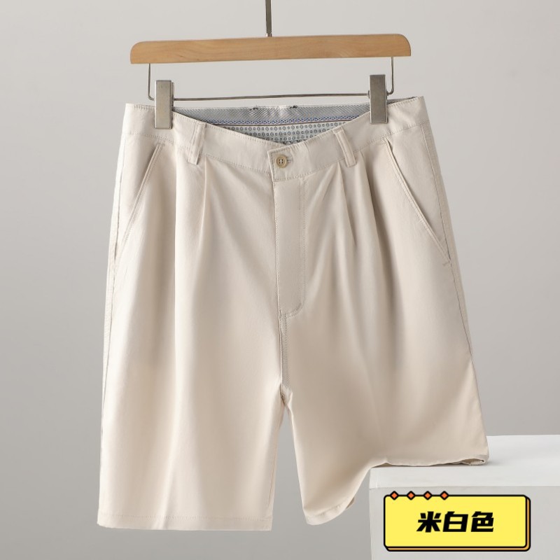 Pantalones cortos de algodón de mediana edad y ancianos de verano Pantalones cortos de algodón de cinco puntos pantalones cortos pantalones sueltos de cintura alta para hombres