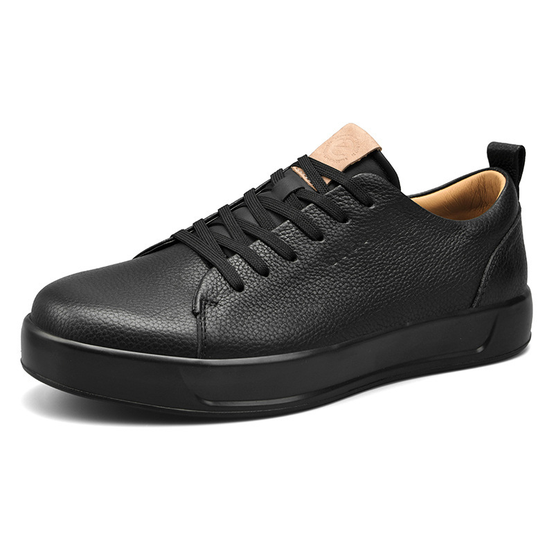 Small White Shoes Men's Real Cowhide Board Shoes Autumn and Winter Business Casual Leather Shoes Men's Advanced Sense Men's Shoes Small Black Shoes Leather Shoes