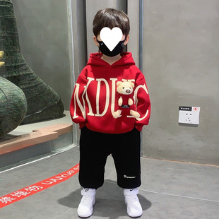 [14000 people's collection] boys' spring clothing suit 2025 new ruffian handsome children's clothing foreign style baby hat