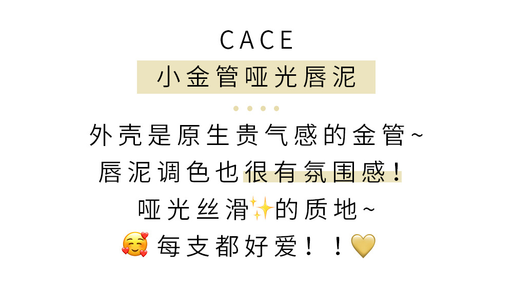 CACE Little Gold Tube Matte Lip Paste Soft, misty and smooth, low-saturation milk coffee versatile color, natural whitening makeup wholesale Application Scenario