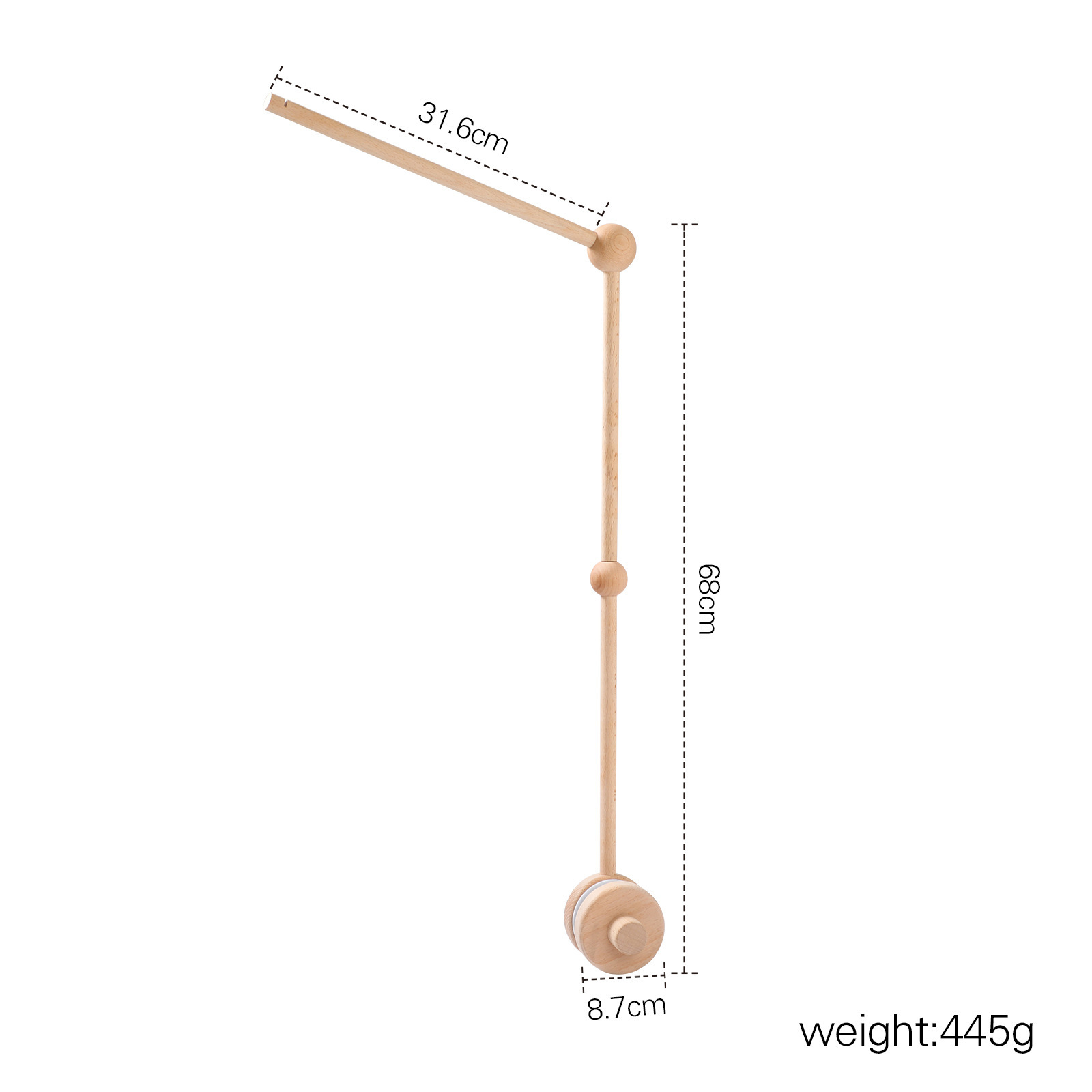 Amazon simple campana de cama para bebé soporte de madera mosquitera barra colgante accesorios de campana de cama recién nacido soporte de campana de cama calmante