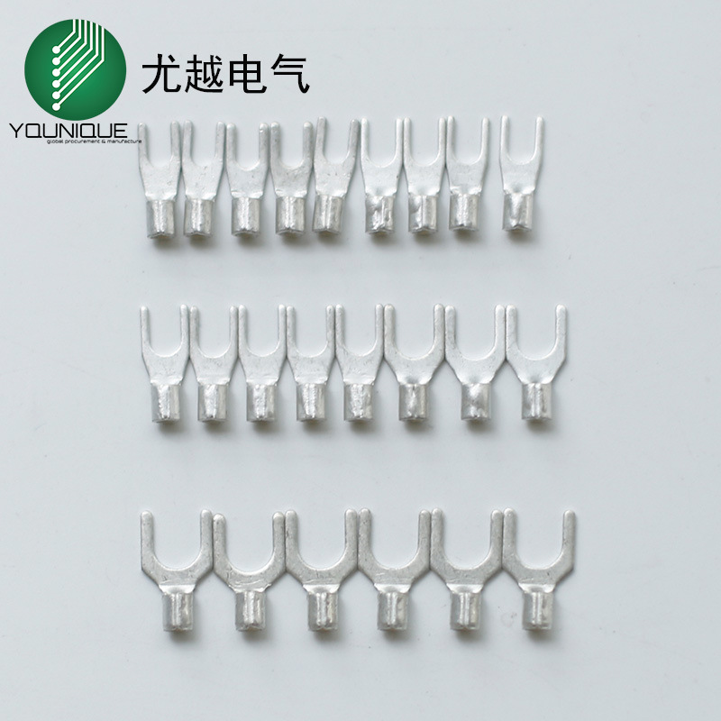 长期供应无绝缘护套叉形端子SNB冷压叉型接线端子