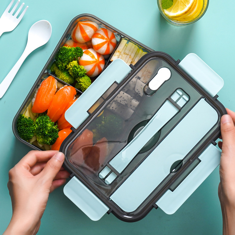 Light food portable portable plastic lunch box compartment sealed food grade microwave heating student office worker lunch box