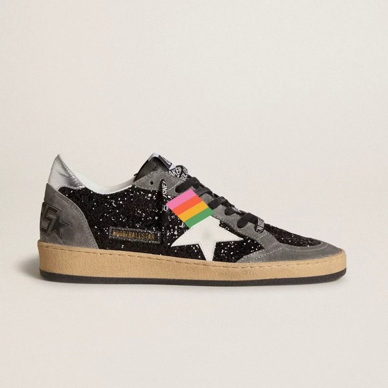 GG retro distressed star sneakers, casual sports shoes, couple's style, high-end version, trendy color-blocking, lace-up, with internal height increase