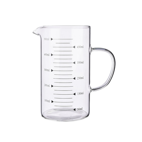 High borosilicate glass measuring cup thickened with handle transparent scale cup microwave oven simple milk large capacity measuring cup