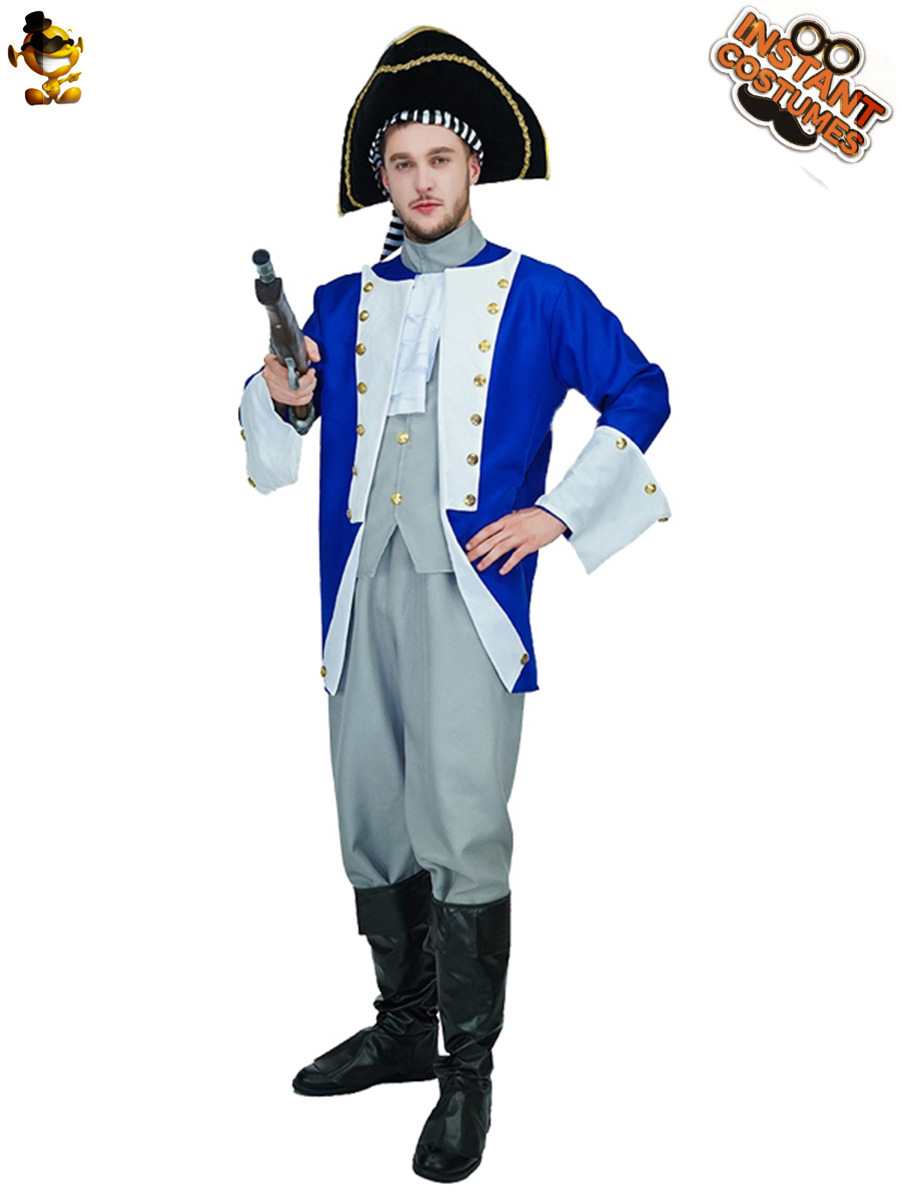 Halloween adulto grande de los hombres medieval colonial capitán partido traje Cosplay etapa rendimiento