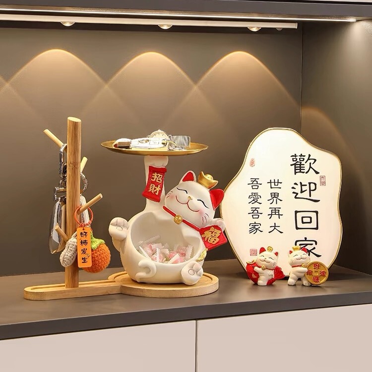 招き猫入戸口下駄箱鍵収納玄関装飾品置物リビングルームホーム引っ越し新居ギフト|undefined
