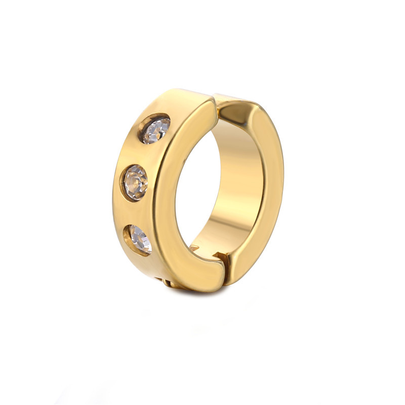 Solid Color Pattern 1 Piece Retro Solid Color Plating Titanium Steel Hoop Earrings