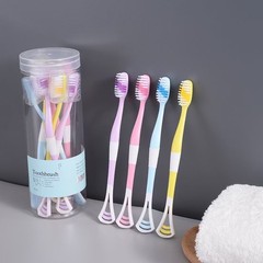 Multifunctional bottled and barreled tongue scraping toothbrush silicone dual-effect tongue cleaning toothbrush soft bristles wholesale manufacturer