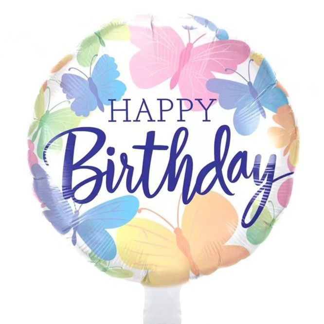 Lado volando mariposa mariquita flor película de aluminio globo decoración de la fiesta de cumpleaños de los niños forma de mariposa globo al por mayor