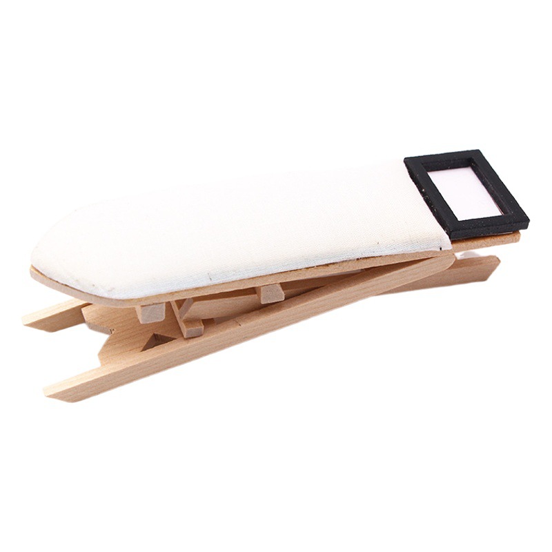 1:12 Dollhouse accesorios de tiro costura modelo en miniatura Mini Mesa de hierro tabla de planchar