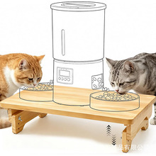 木质猫咪喂食器支架自动喂食器底座护颈抬高垫高架子多功能托盘架