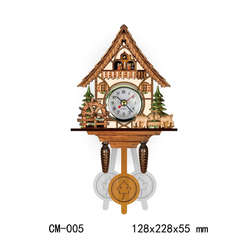 Reloj de pared nórdico retro de madera de tiempo reloj colgante de cuco reloj despertador reloj por hora estilo de sala de estar