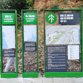 不锈钢烤漆广告牌户外景区标识牌落地示牌景区公园立式指示牌
