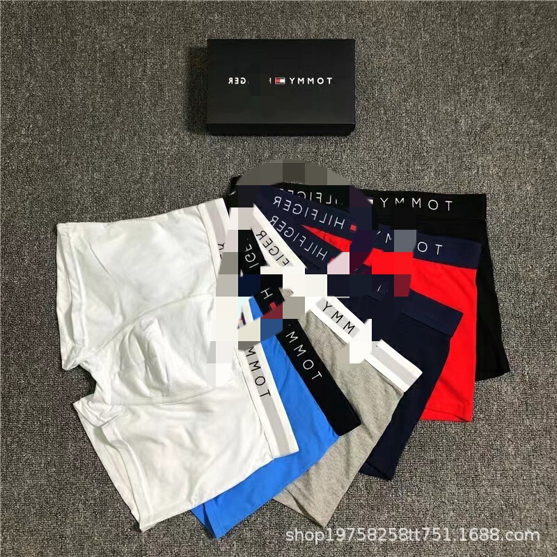 Boxers Foreign Trade Cotton Men's Boxer Briefs Breathable Trendy Boxer Briefs Cotton Tommy Men's Boxer Briefs Boxed
