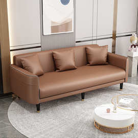 网红现代简约客厅沙发小户型科技布布艺双人三人位直排简易乳胶出