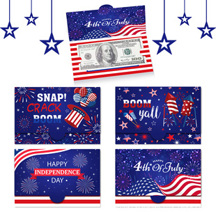 Qb004 American National Day Independence Day Holiday Birthday Theme Paper Card Wallet Photo Wallet
