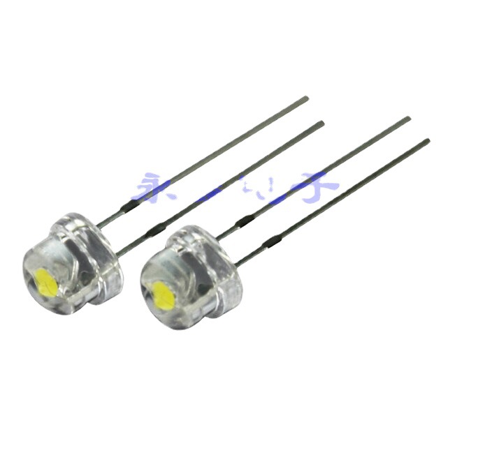 5mm粉红色光灯珠 F5高亮发光二极管 直插草帽白发粉LED 1K=45元