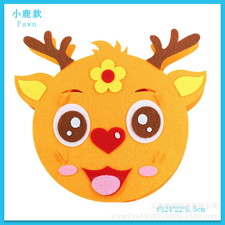 Linterna de dibujos animados no tejida Festival del Medio Otoño creativo paquete de material de bricolaje hecho a mano linterna portátil no tejida