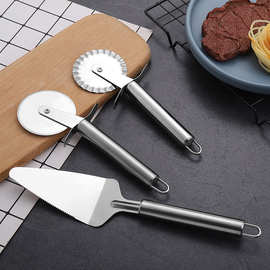 不锈钢单轮披萨刀滚轮披萨刀单轮比 介饼刀 蛋糕轮刀 烘焙工具