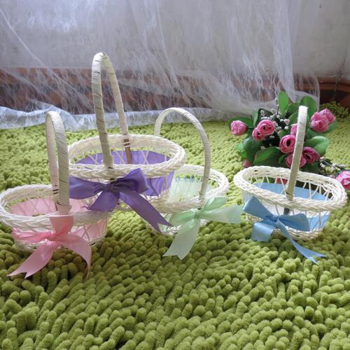 Flower basket bamboo and rattan woven portable wedding candy dance home office decoration ornaments diy handmade basket