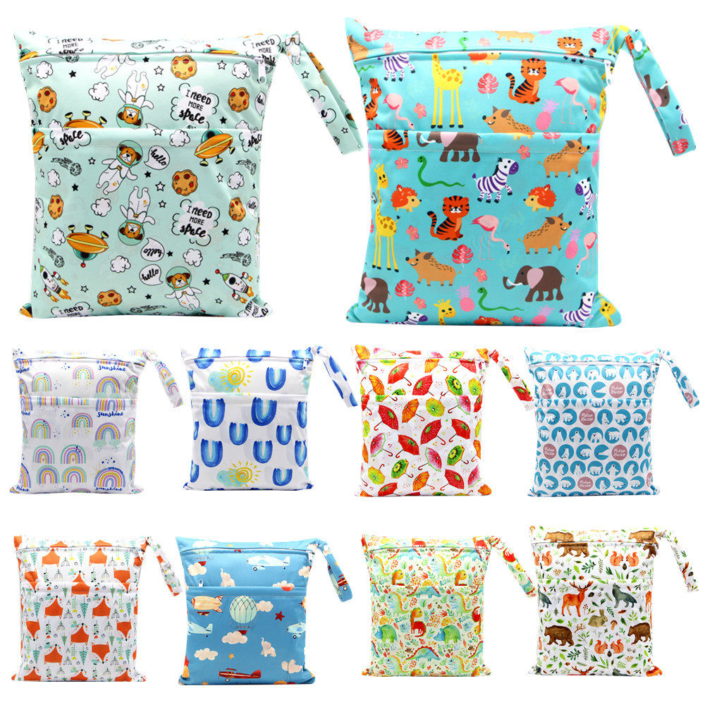 Asenappy Cross border new pattern Diaper Bag baby diapers Storage bag baby Dual zippers Waterproof bag Manufactor goods in stock