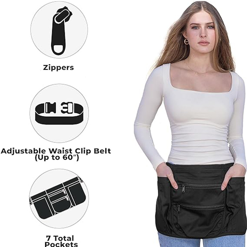 Transfronterizo Oxford tela impermeable delantal doble bolsillo cremallera botella de pulverización colgar anillo ropa de jardinería delantal corto