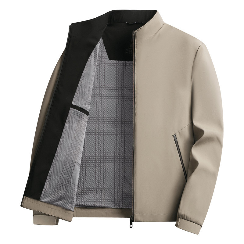 Khaki stand collar / L