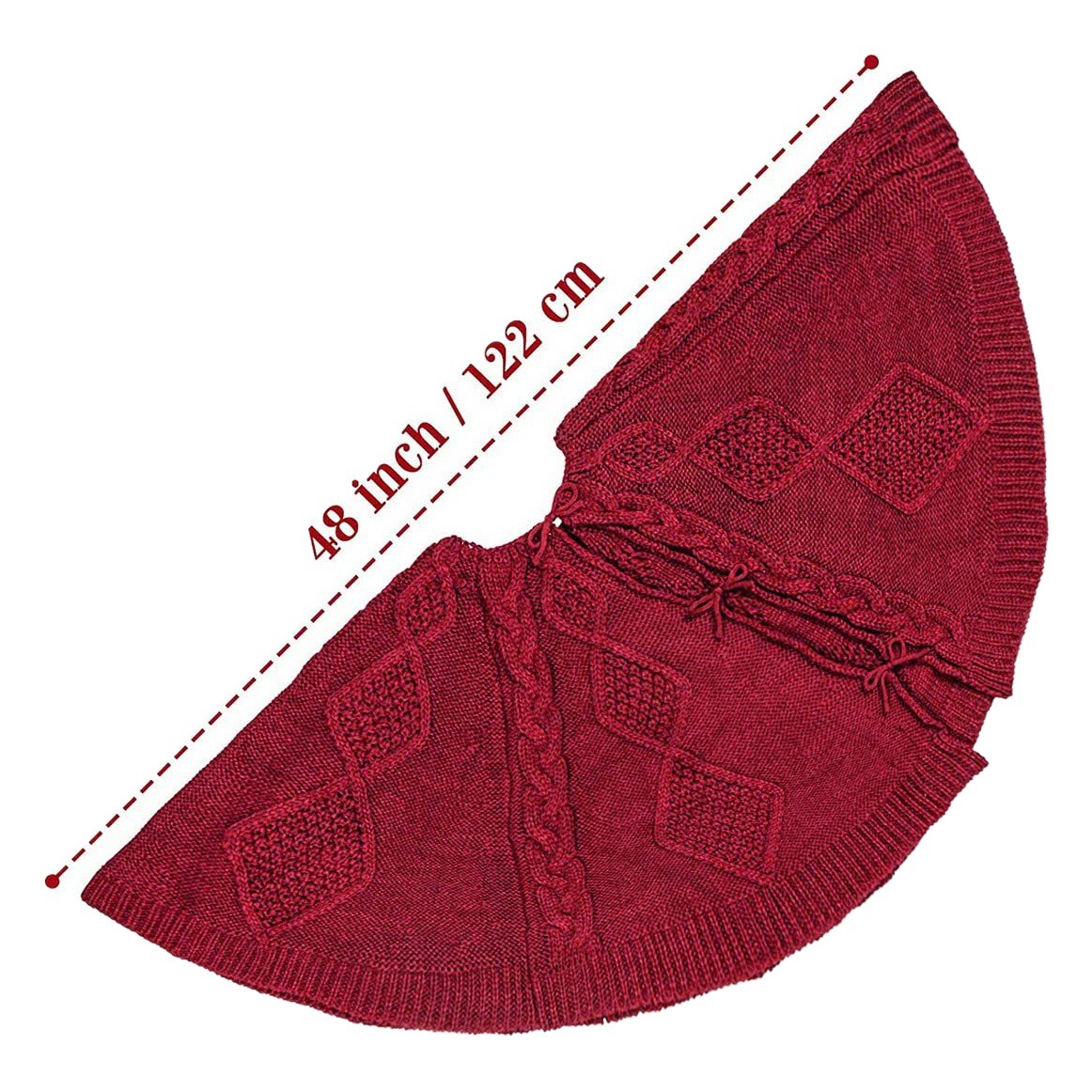 Amazon Navidad nuevo decorativo de punto de color sólido falda de árbol de Navidad decoraciones