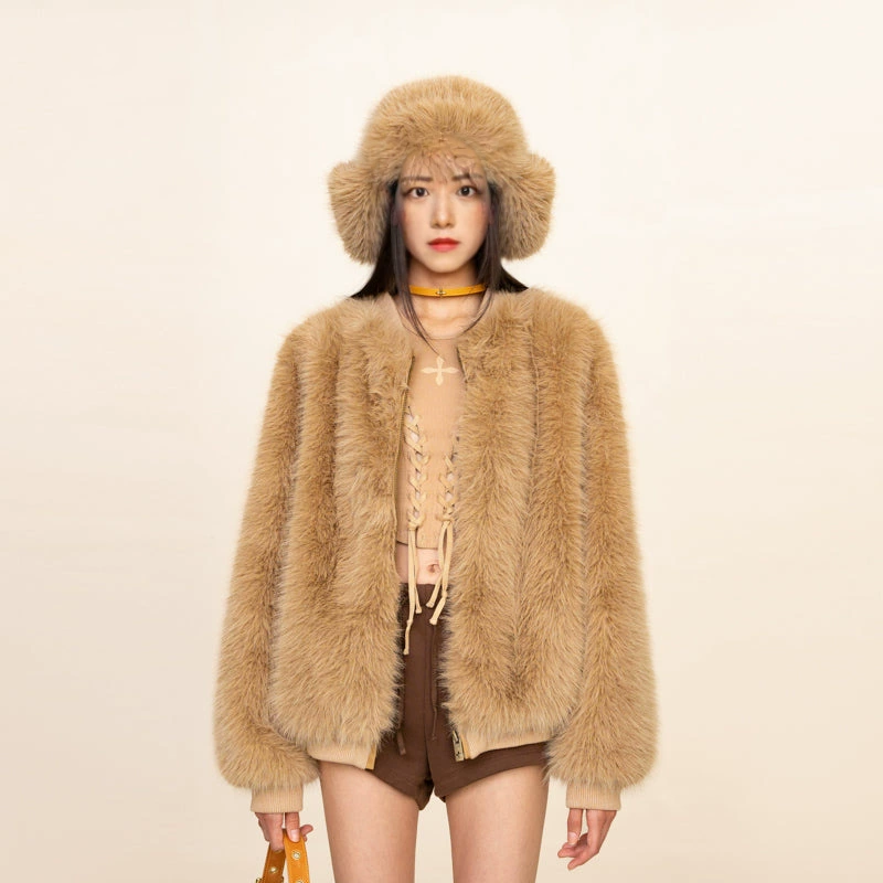 SMFK новая зимняя меховая бейсбольная куртка Wilderness из пшеницы
