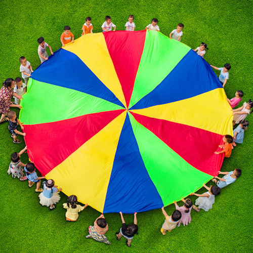 Rainbow Umbrella Kindergarten Outdoor Props Children's Early Education Teaching Aids Sensory Integration Training Play Specific Intelligent Activity Equipment