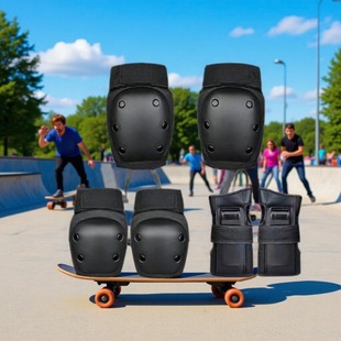 Cycling Knee Pads and Elbow Pads Six-Piece Skateboard Outdoor Multi-Purpose Knee and Elbow Protective Kit Roller Skating and Shock Absorption