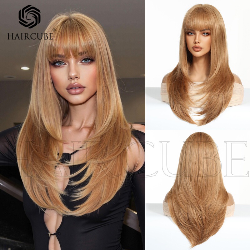 Amazon Full Bangs Long Straight Hair Multi-Color Layered Wig Machine-Made Full Headgear Burgundy Holiday Atmosphere Best-Selling Model Amazon Full Bangs Long Straight Hair Multi-Color Layered Wig Machine-Made Full Headgear Burgundy Holiday Atmosphere Best-Selling Model