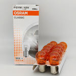欧司朗 12V P21/5W 7528Y P21W 7506Y琥珀色高低脚平角汽车尾灯泡