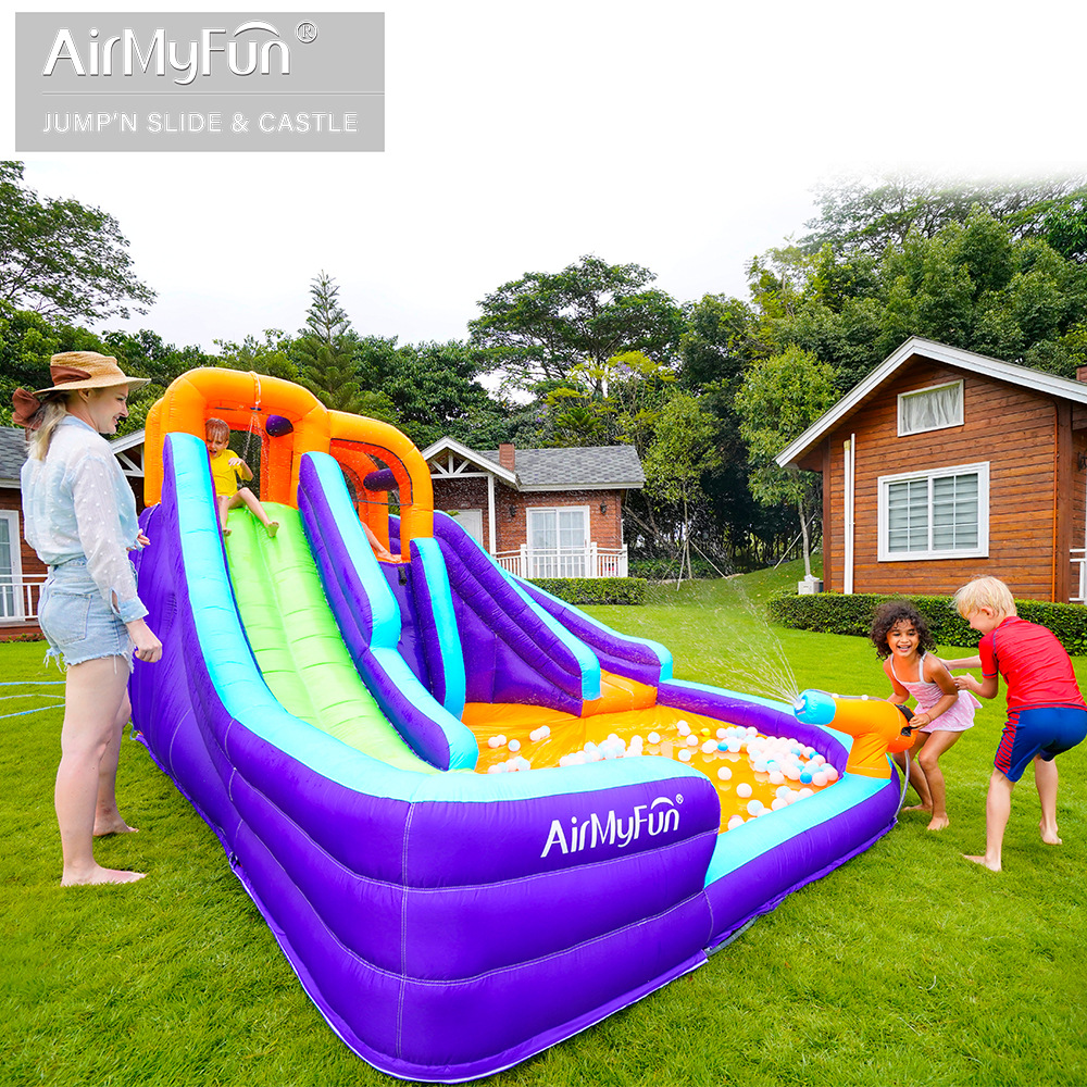 AMF | Spray de agua para el hogar Castillo castillo inflable tobogán de agua para el hogar para niños pequeño castillo inflable