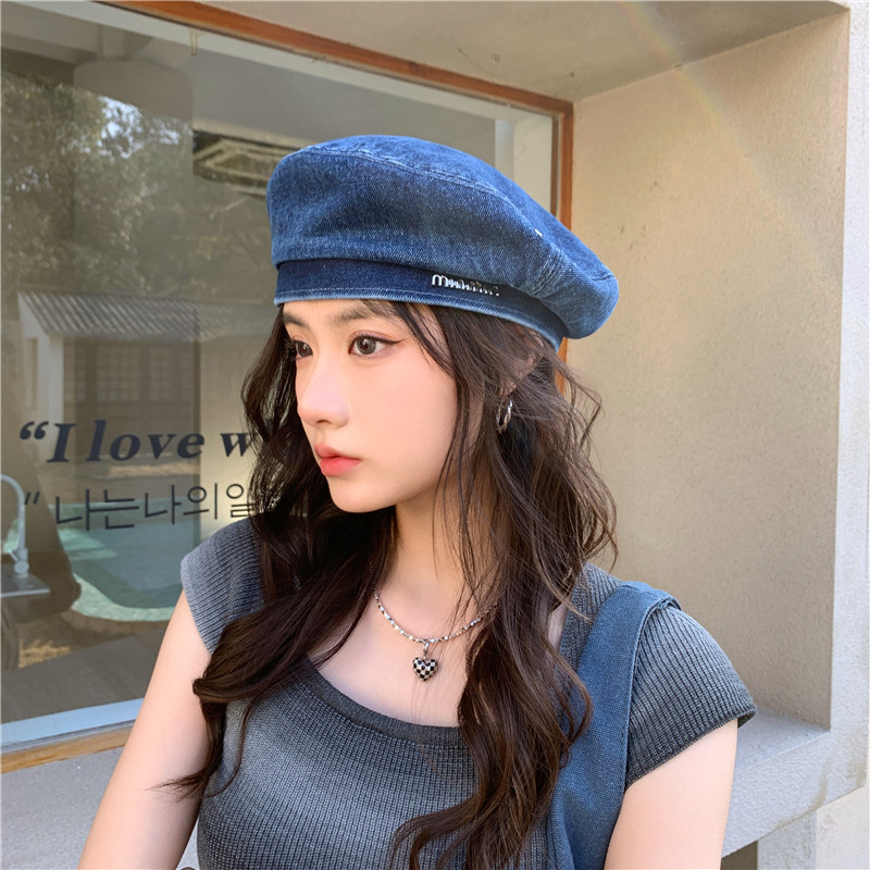 Renacimiento británico personalidad hipster boina mujer vaquero estilo japonés sombrero pintor