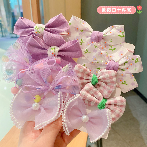 Children's rubber band does not hurt the hair, high-elastic hair rope, girl's hair tie, Korean style floral little girl's bow hair accessory