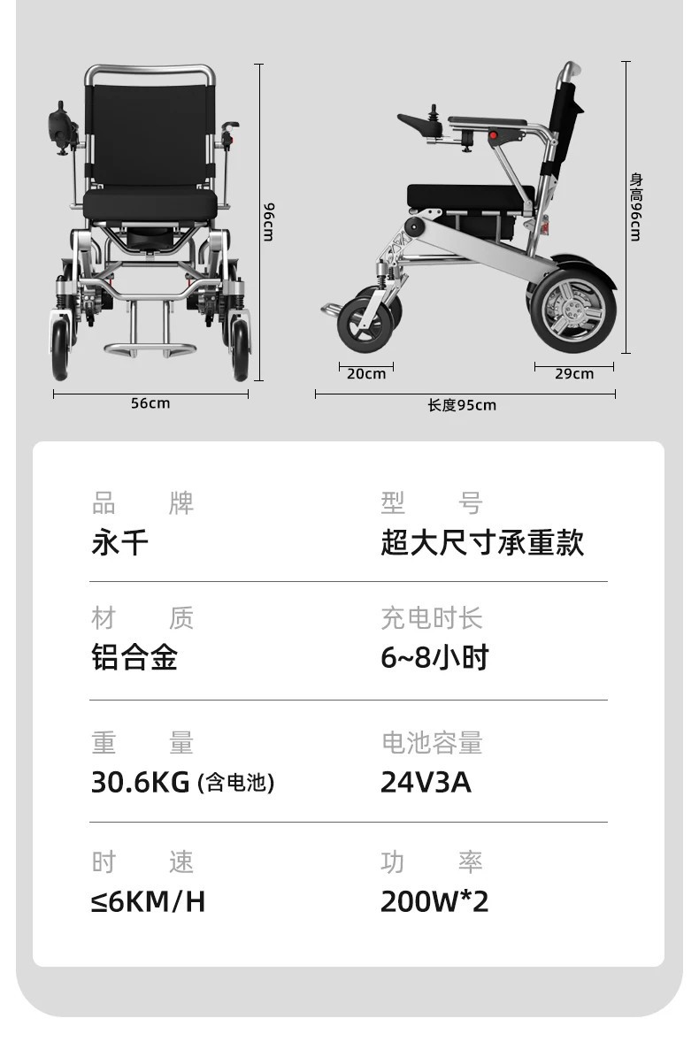 The electric wheelchair can be taken on a plane, it is a new original model, portable and foldable, specially designed for elderly people to use for walking and as a mobility aid
