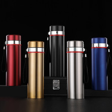 304真空不锈钢吊带直杯大容量便携车载水杯商务礼品保温杯印LOGO