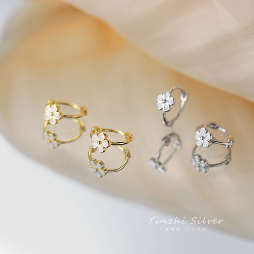 Sterling Silver Earrings Flower Earrings Niche Design Earrings  New Light Luxury Earrings Women's New Earrings