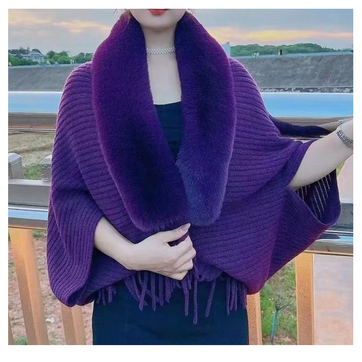 Otoño y invierno nuevo cuello de lana chal clásico de color sólido bordado cuello de lana con bufandas capa capa