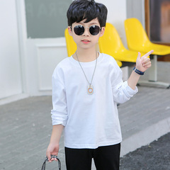 Men's and Women's Children's Long Sleeve T-Shirt Spring Clothing Top White Children's T-Shirt Set Children's Apparel Wholesale