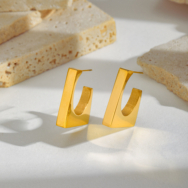 Geometric fashionable earrings stainless steel