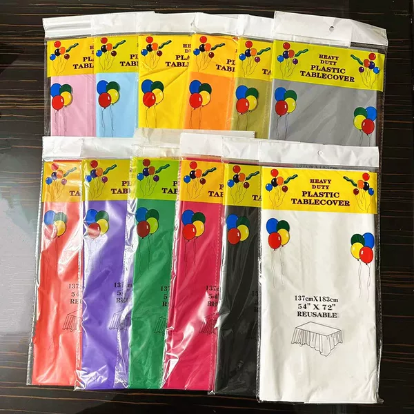 Wholesale Disposable Tablecloth Peva Hotel Restaurant Disposable Birthday Party Tablecloth Dessert Table Pure Color Tablecloth
