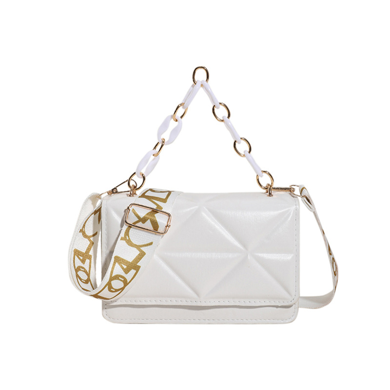 Bolso de mano de cadena moderno y a la moda para mujer 2024 nuevo bolso cuadrado pequeño acolchado de nicho texturizado bolso bandolera de un solo hombro