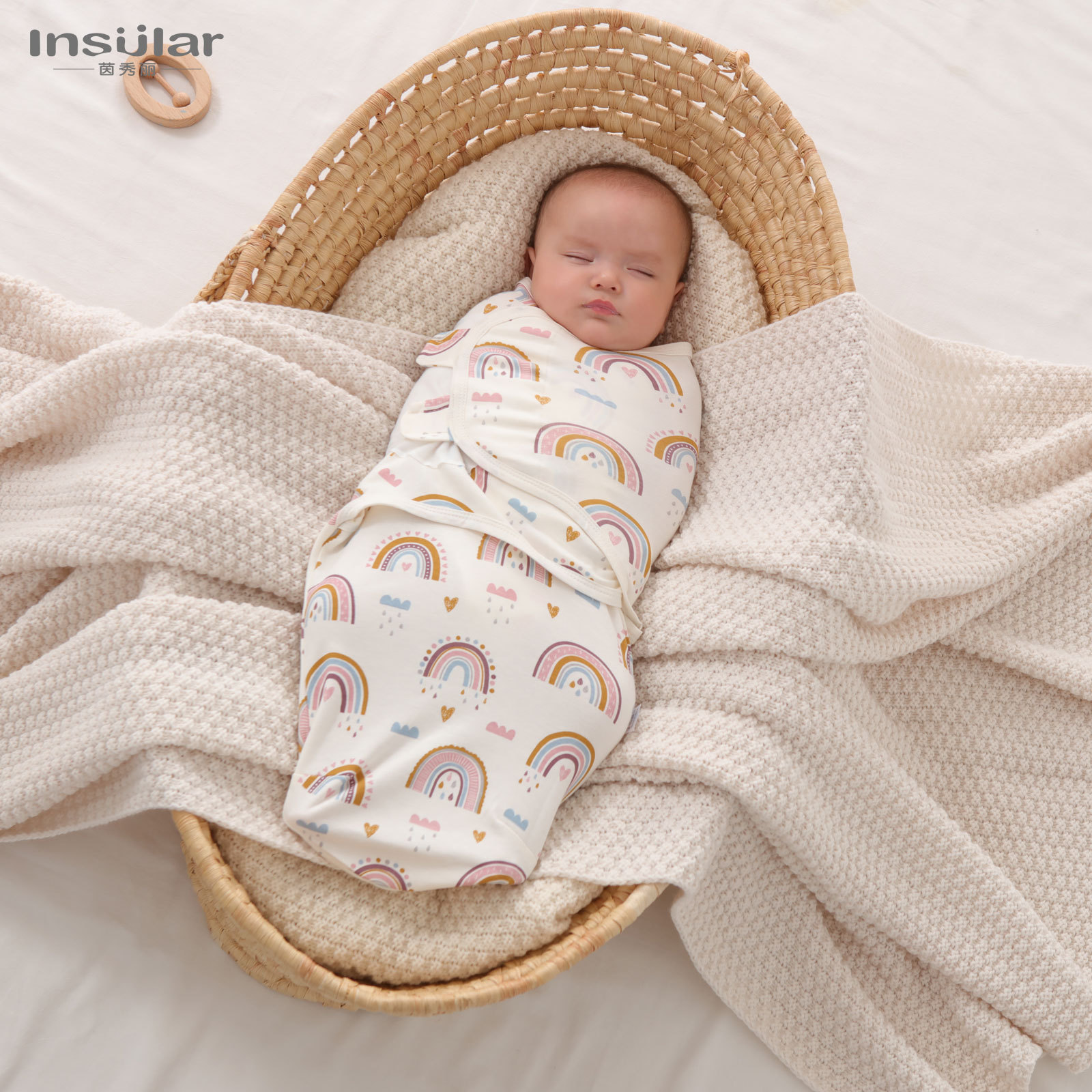 Four Seasons All Cotton Baby Swaddling Towel Fetal Cap suit Anti-Scare Swaddling Sleeping Bag with Fetal Cap Baby Sleeping Bag Cross Border